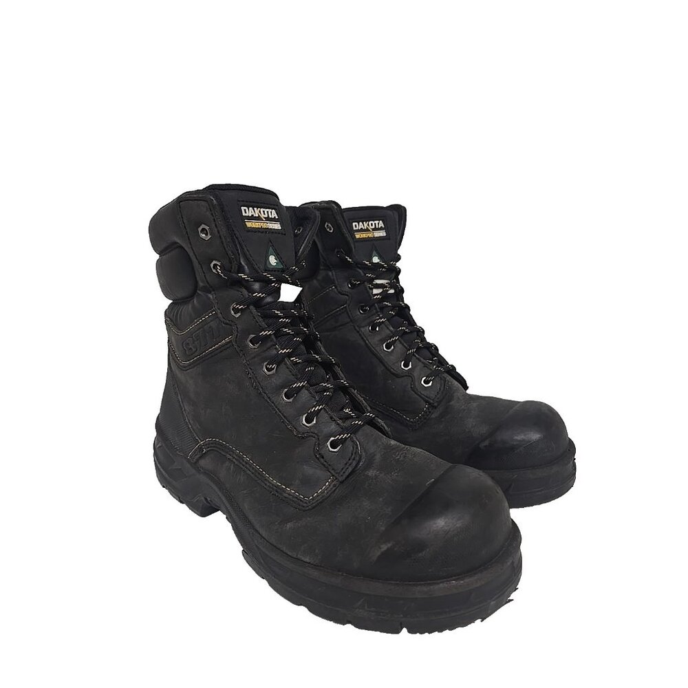 Dakota Men's 8'' 877 Steel Toe Steel Plate Safety Work Boots Black Size 12M